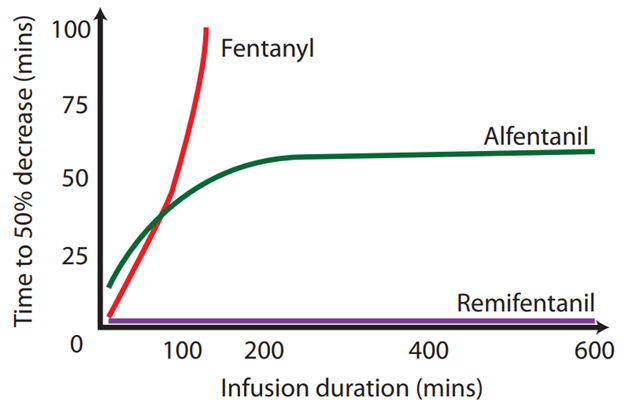 Diagram used in Fentanyl vs Remifentanil (PK/PD) — Master Answer